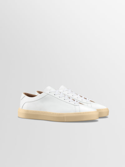 Capri Leather Sneaker in White Light Gum