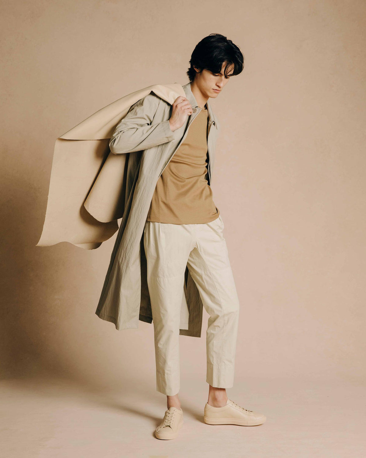 Capri Leather Sneaker in Limestone