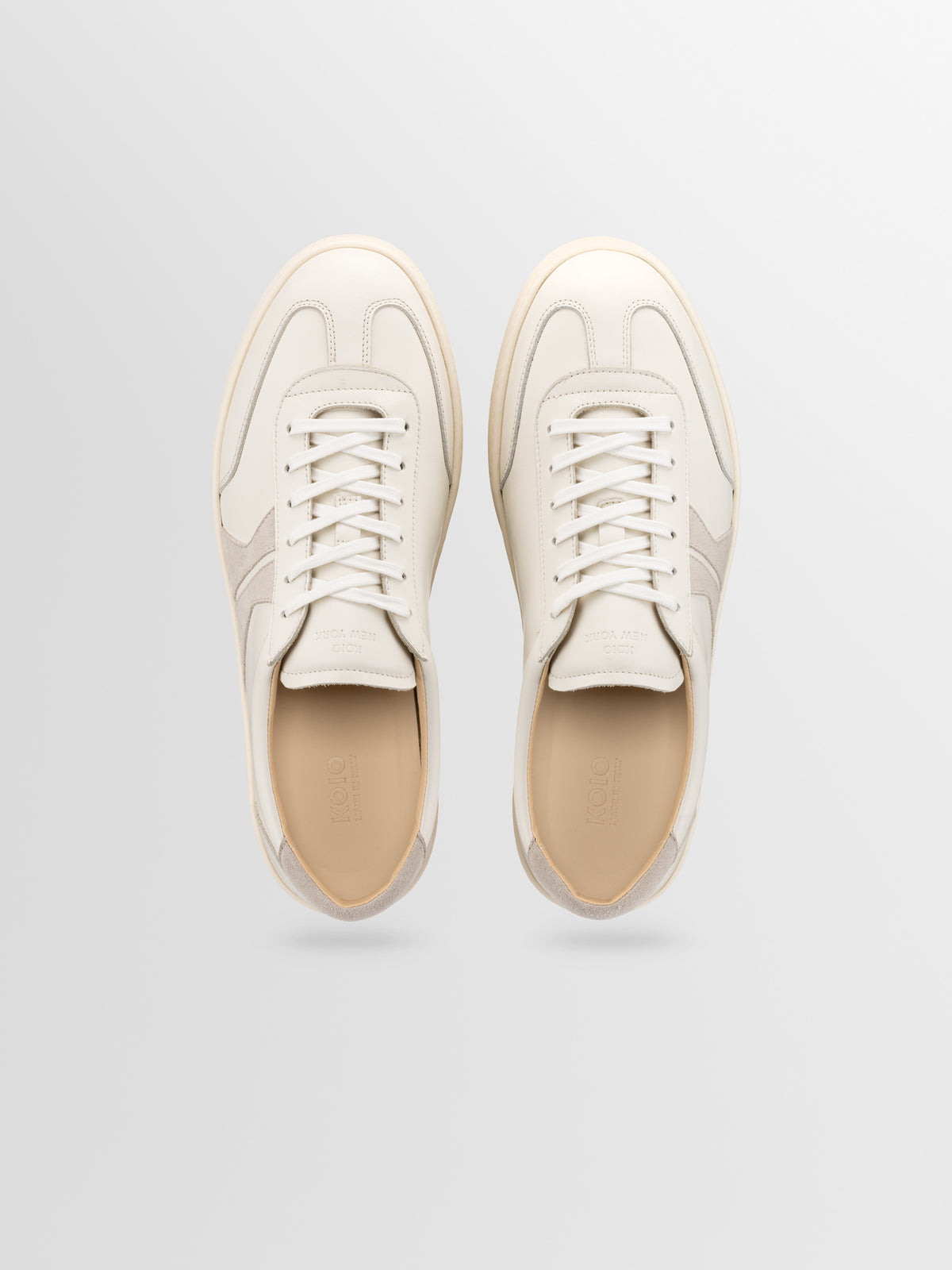 Monza Leather & Suede Sneaker in Bone