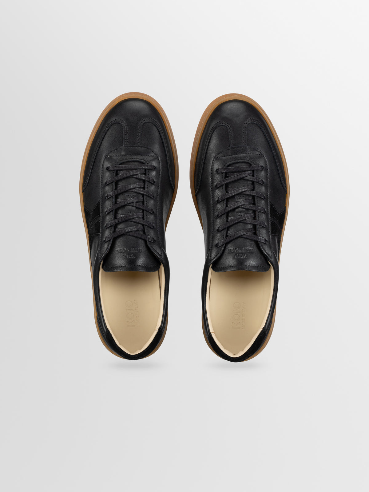 Monza Leather & Suede Sneaker in Nero